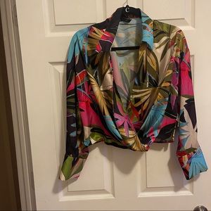 Zara silk like floral top